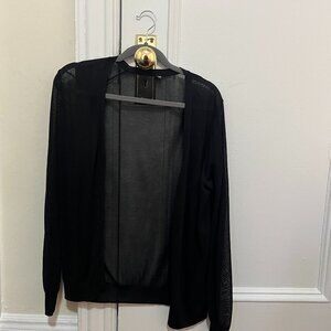 Sheer Black Cotton Uniqlo Cardigan